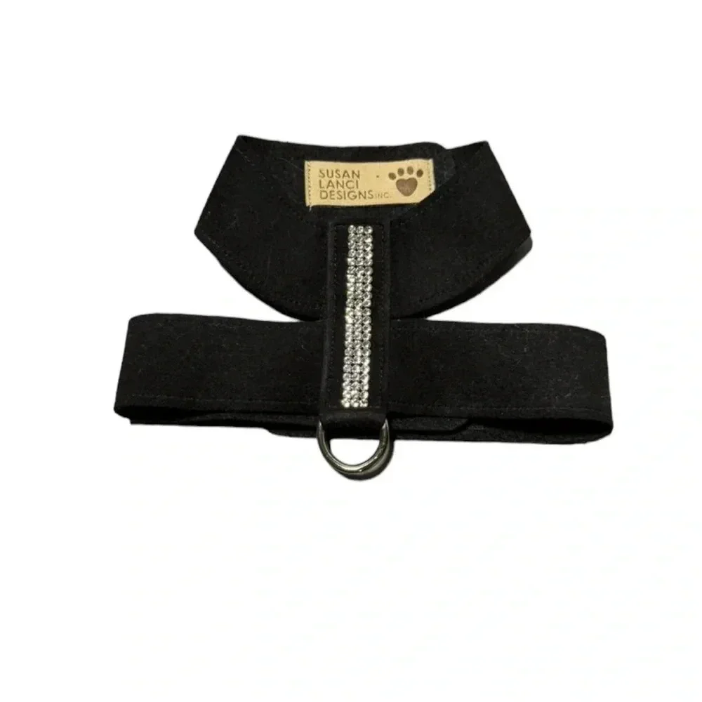 Susan Lanci Black ‎ Rhinestone Pet Harness S